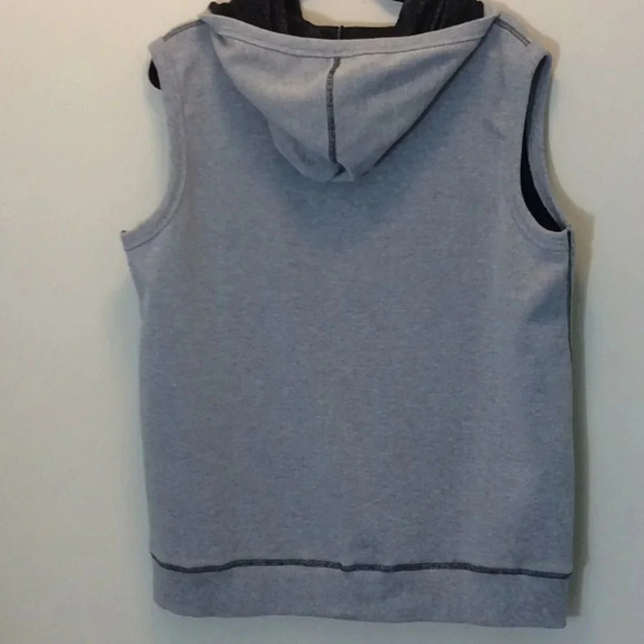 LUXE-T Gray & Black Hoodie Zippered Vest Size 2X - Picture 7 of 10